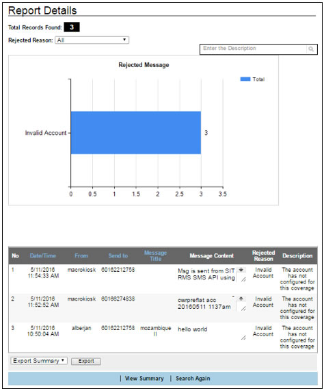 Console Rejected Reason